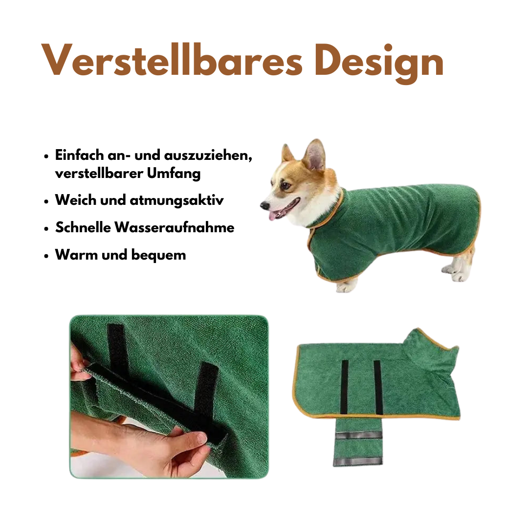 Hunde-Bademantel - Schnelltrocknende Mikrofaser