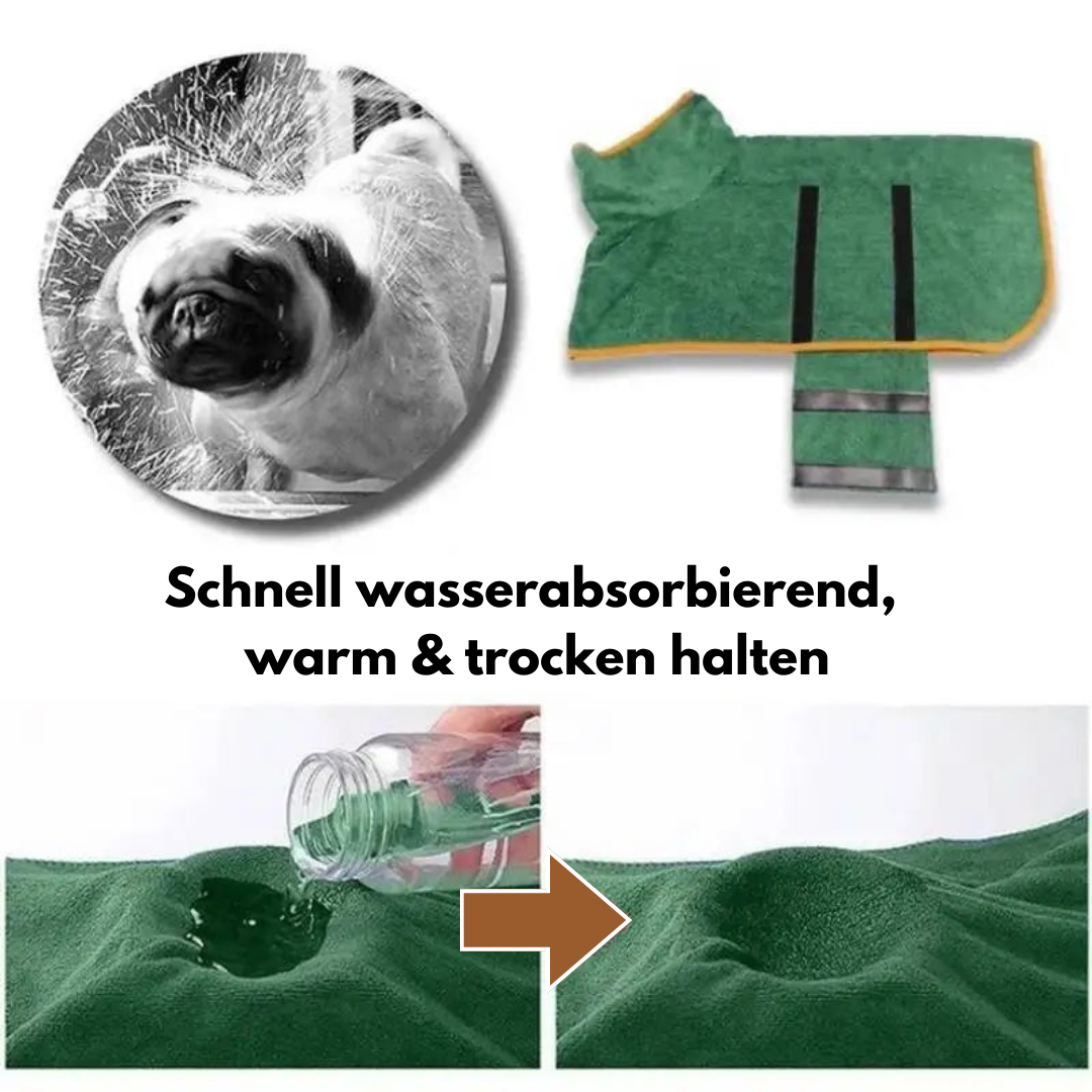 Hunde-Bademantel - Schnelltrocknende Mikrofaser