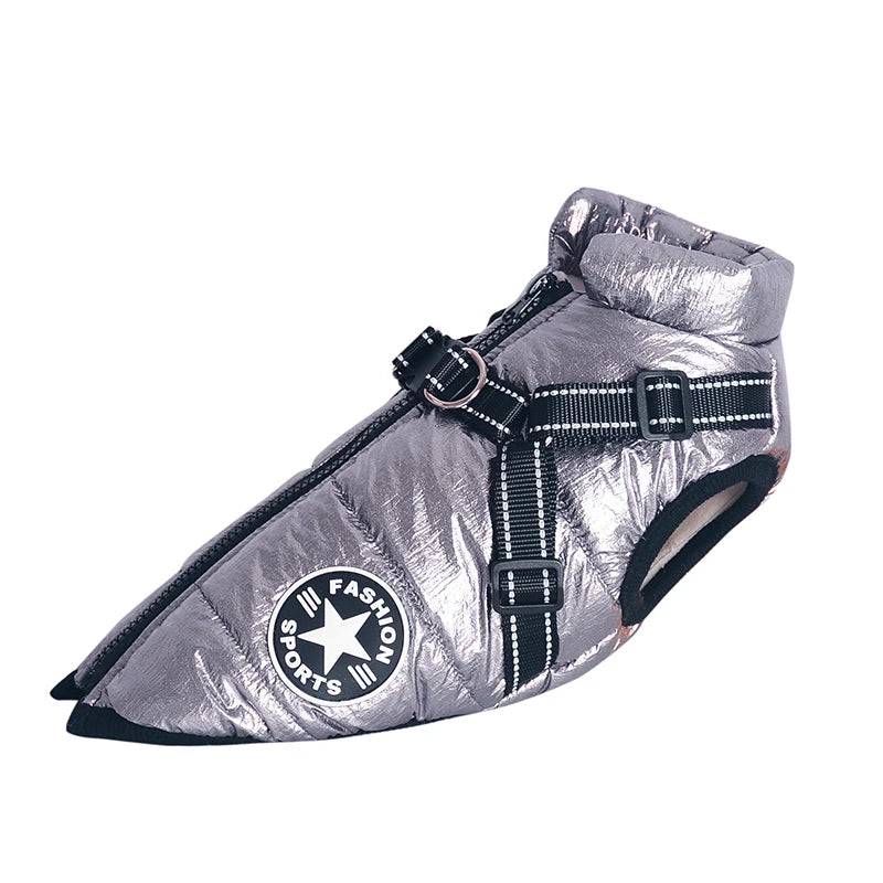 Wasserdichte Winterjacke mit integriertem Hundegeschirr